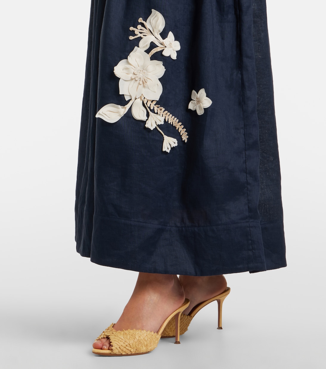 Sula floral-appliqué linen maxi dress | Agua by Agua Bendita
