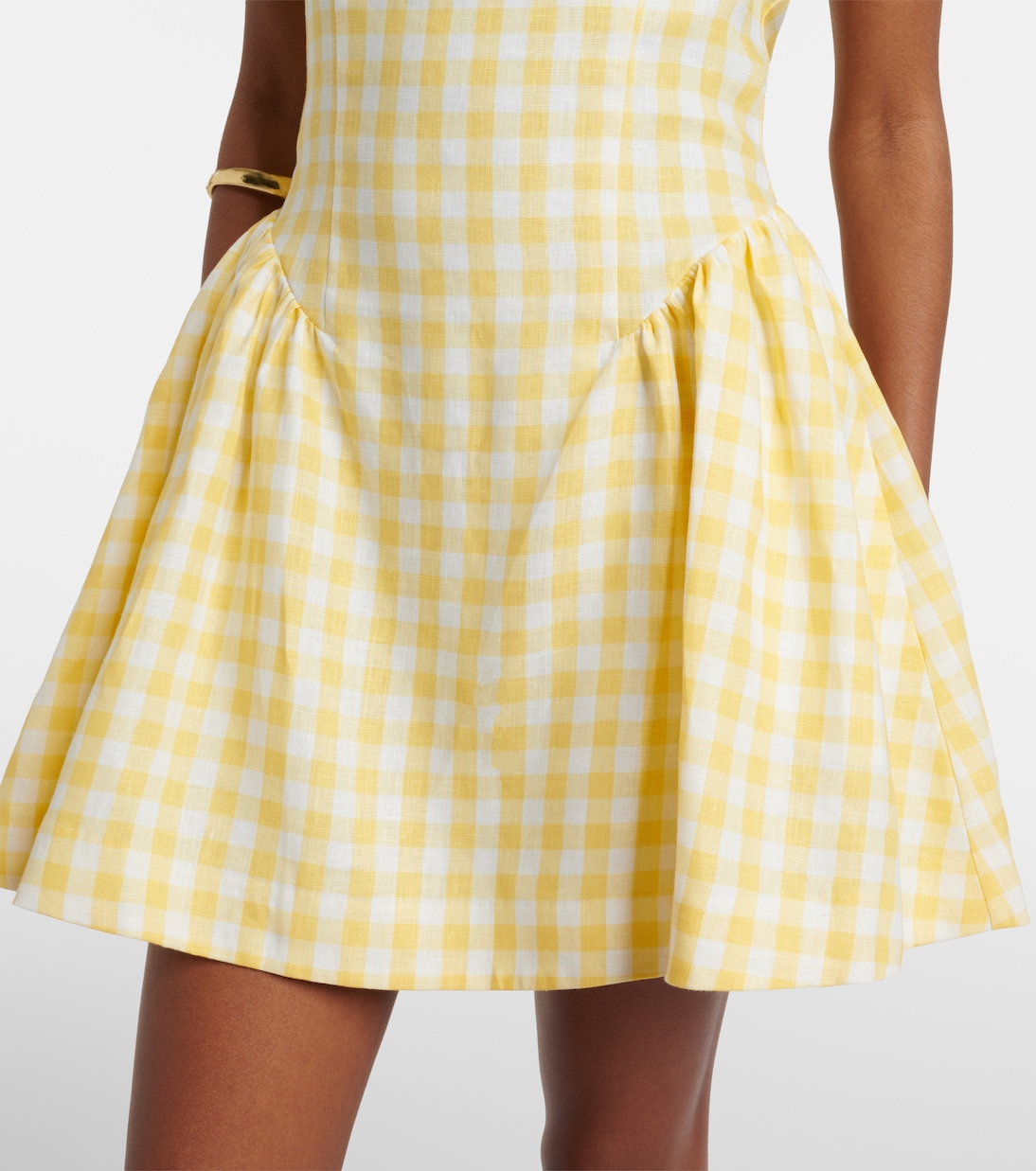 Vestido corto Venza de lino a cuadros | Faithfull