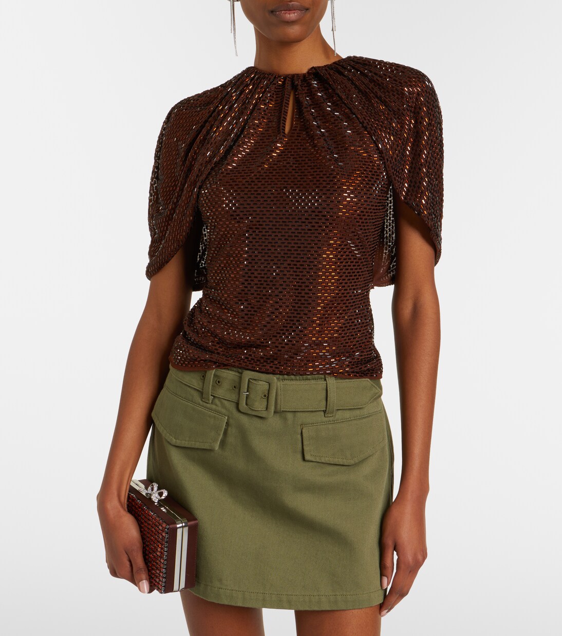 Embellished mesh top | Self-Portrait