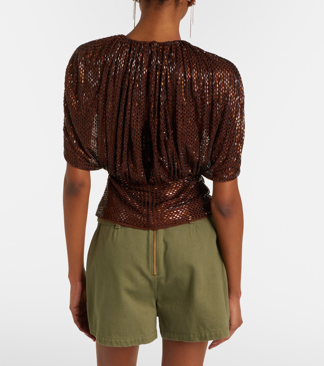 Embellished mesh top | Self-Portrait