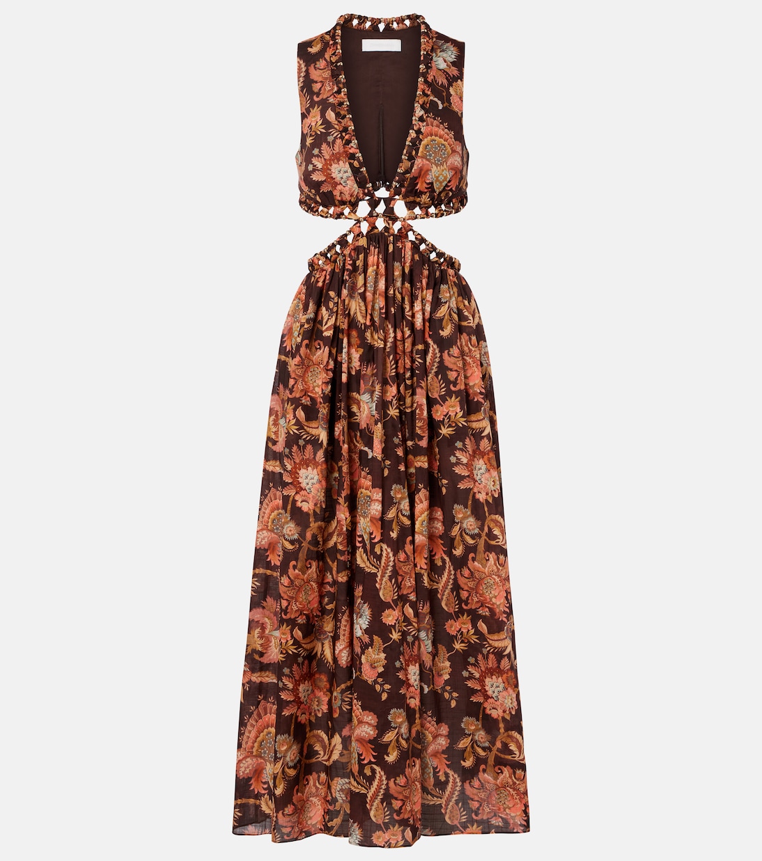 Aster cutout floral cotton midi dress | Zimmermann