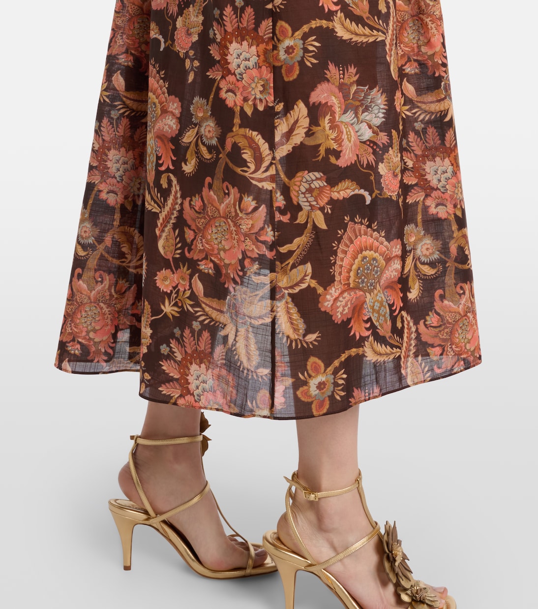 Aster cutout floral cotton midi dress | Zimmermann