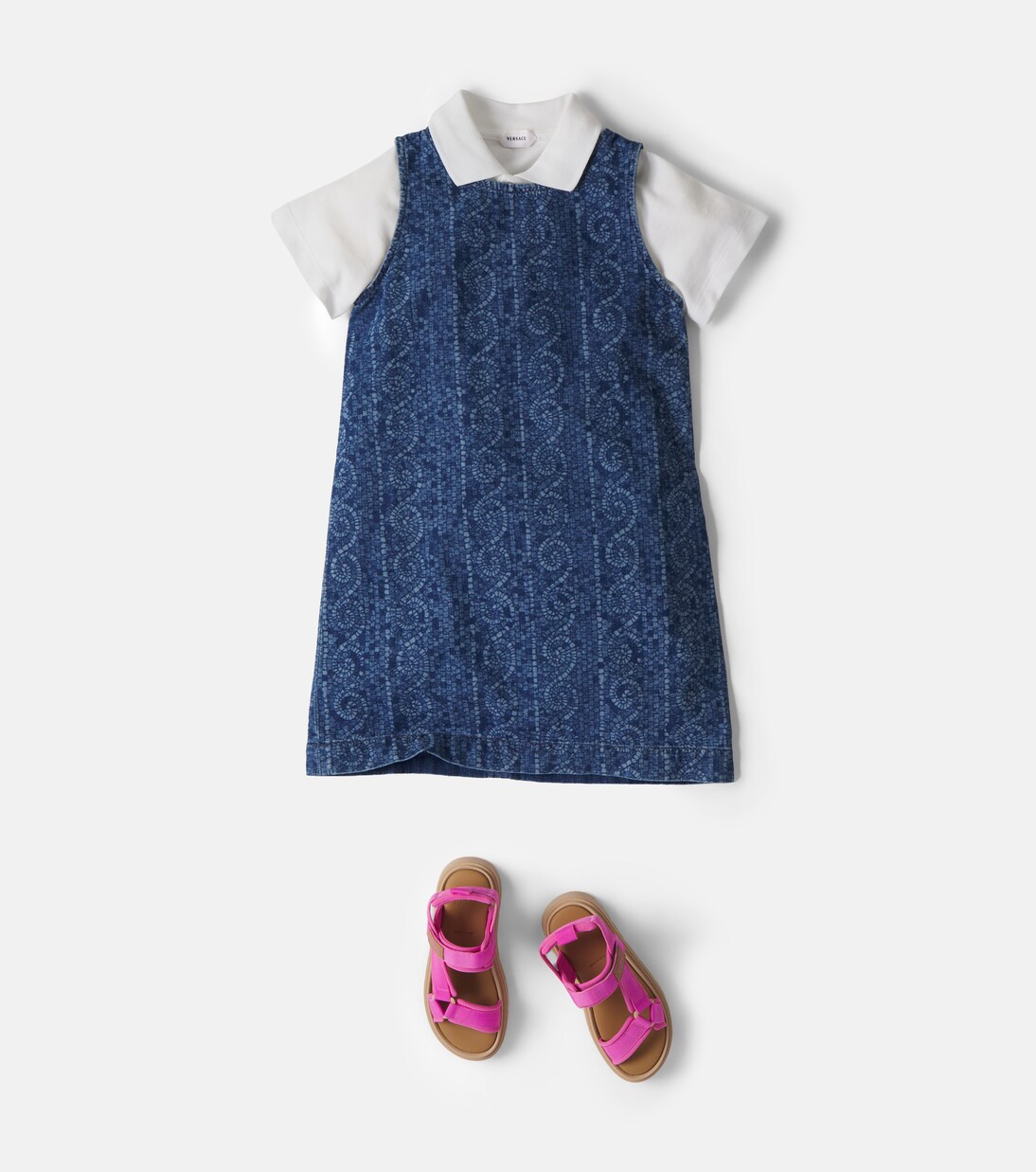 Printed denim dress | Versace Kids