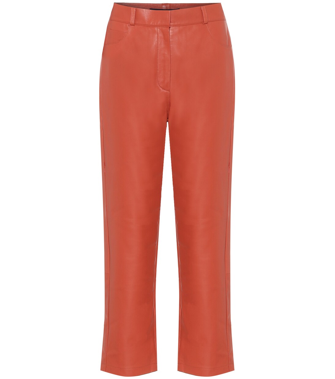 Gerade High-Rise-Hose aus Leder | Zeynep Arçay