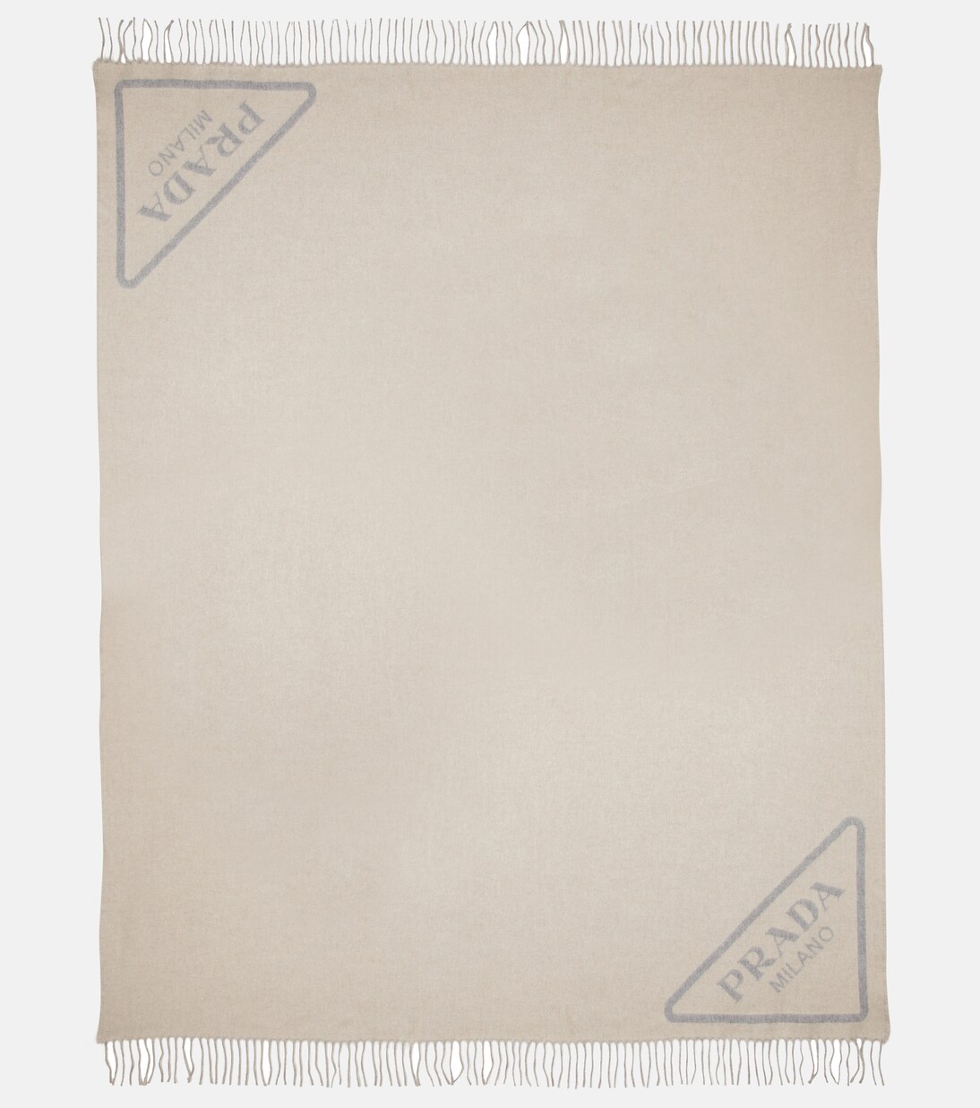 Logo jacquard cashmere blanket | Prada