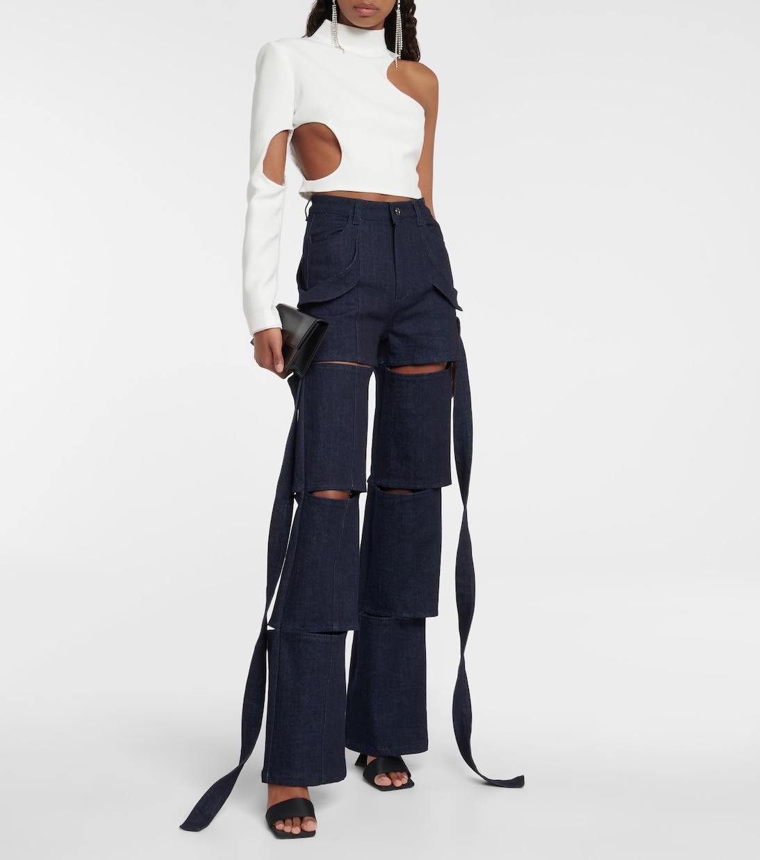 Top aus Crêpe mit Cut-outs | Mônot