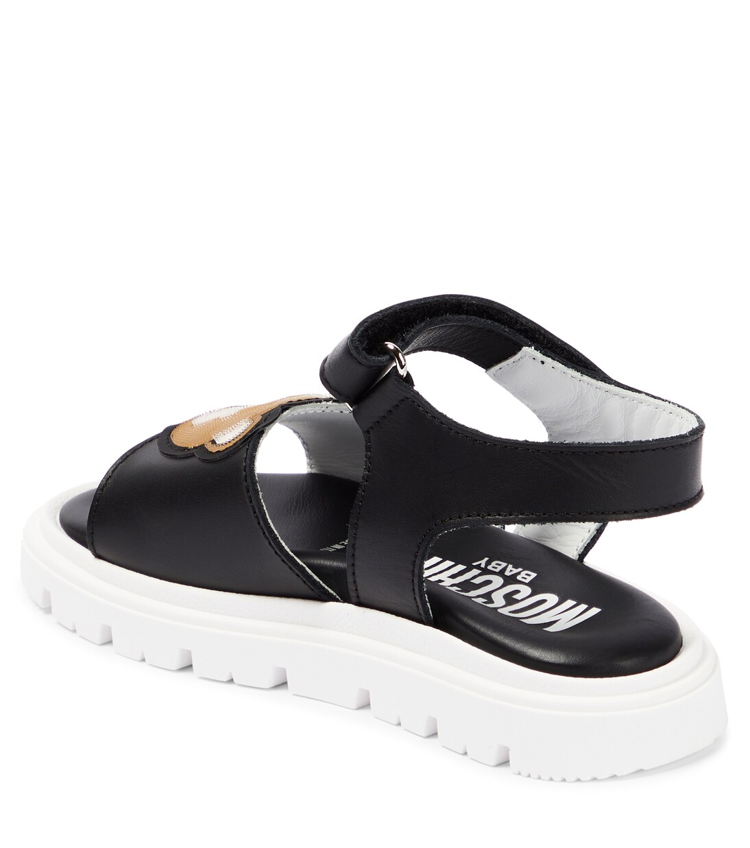 Logo leather sandals | Moschino Kids