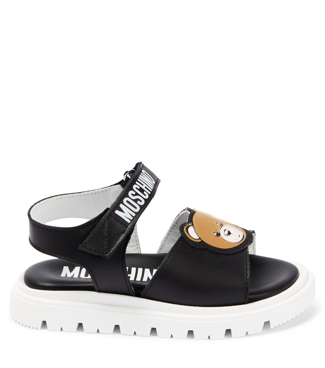 Logo leather sandals | Moschino Kids