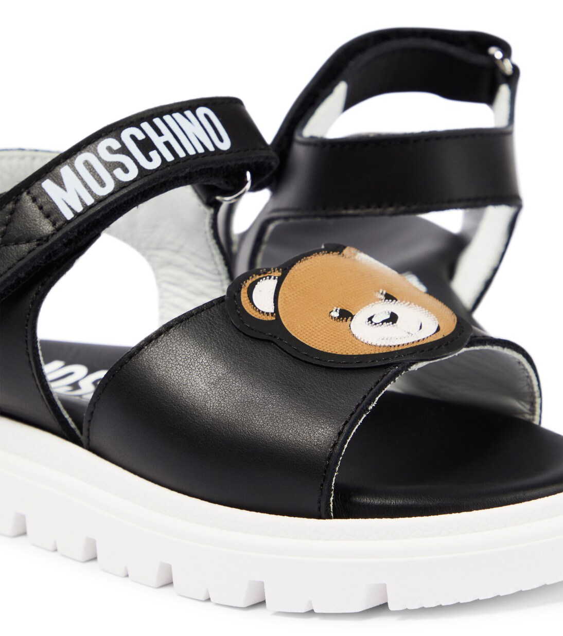 Logo leather sandals | Moschino Kids