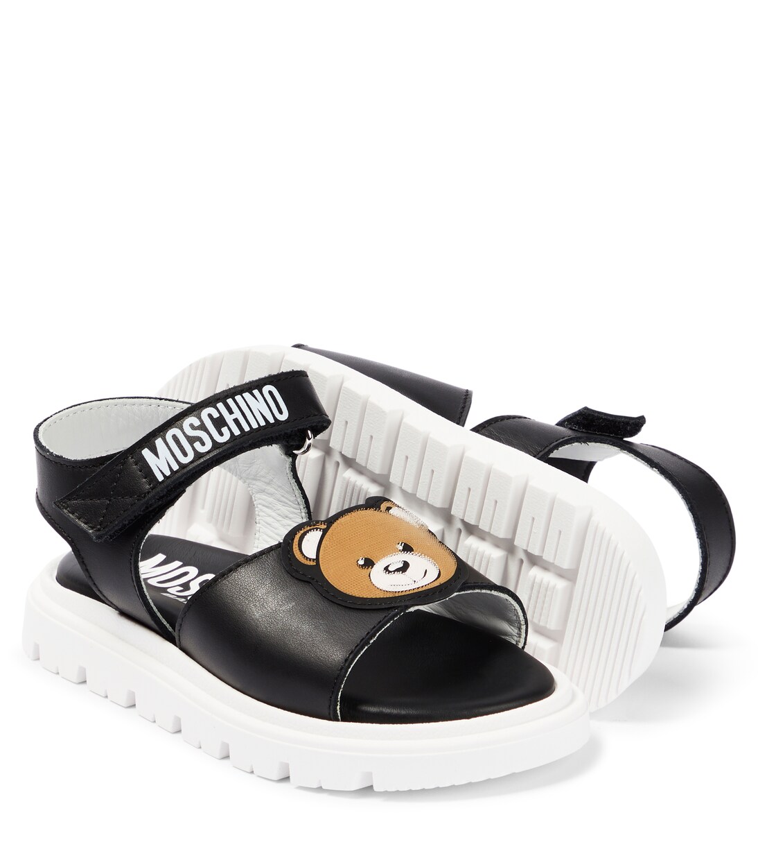 Logo leather sandals | Moschino Kids