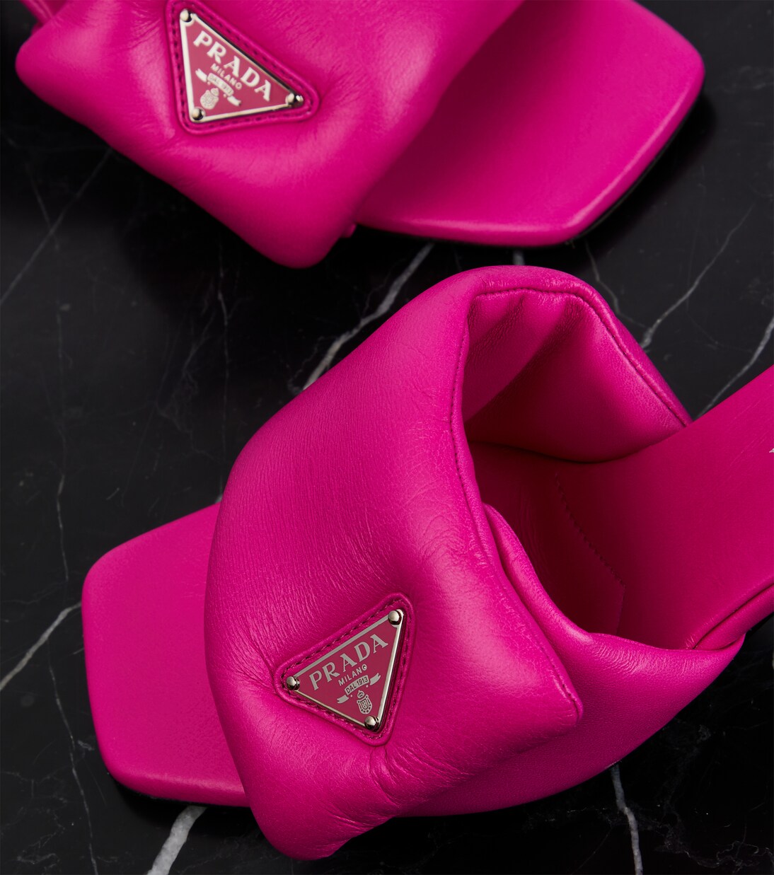 Padded leather mules | Prada