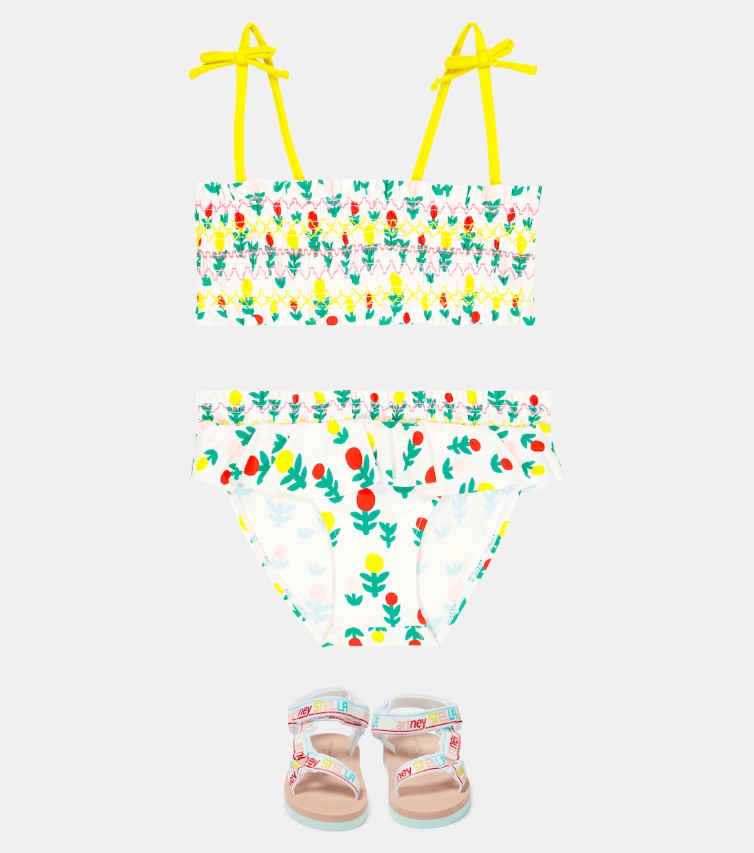 Floral ruffle-trimmed bikini | Stella McCartney Kids