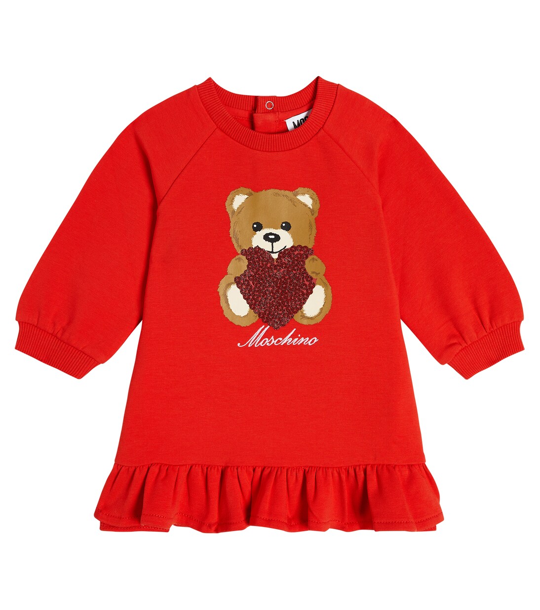 Bébé – Robe Teddy Bear en coton mélangé | Moschino Kids