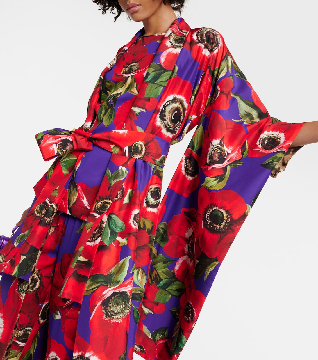 Robe en soie à fleurs | Dolce&Gabbana