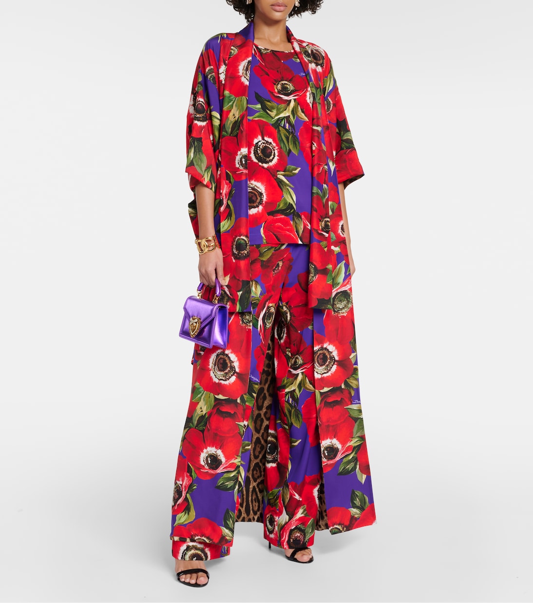 Robe en soie à fleurs | Dolce&Gabbana