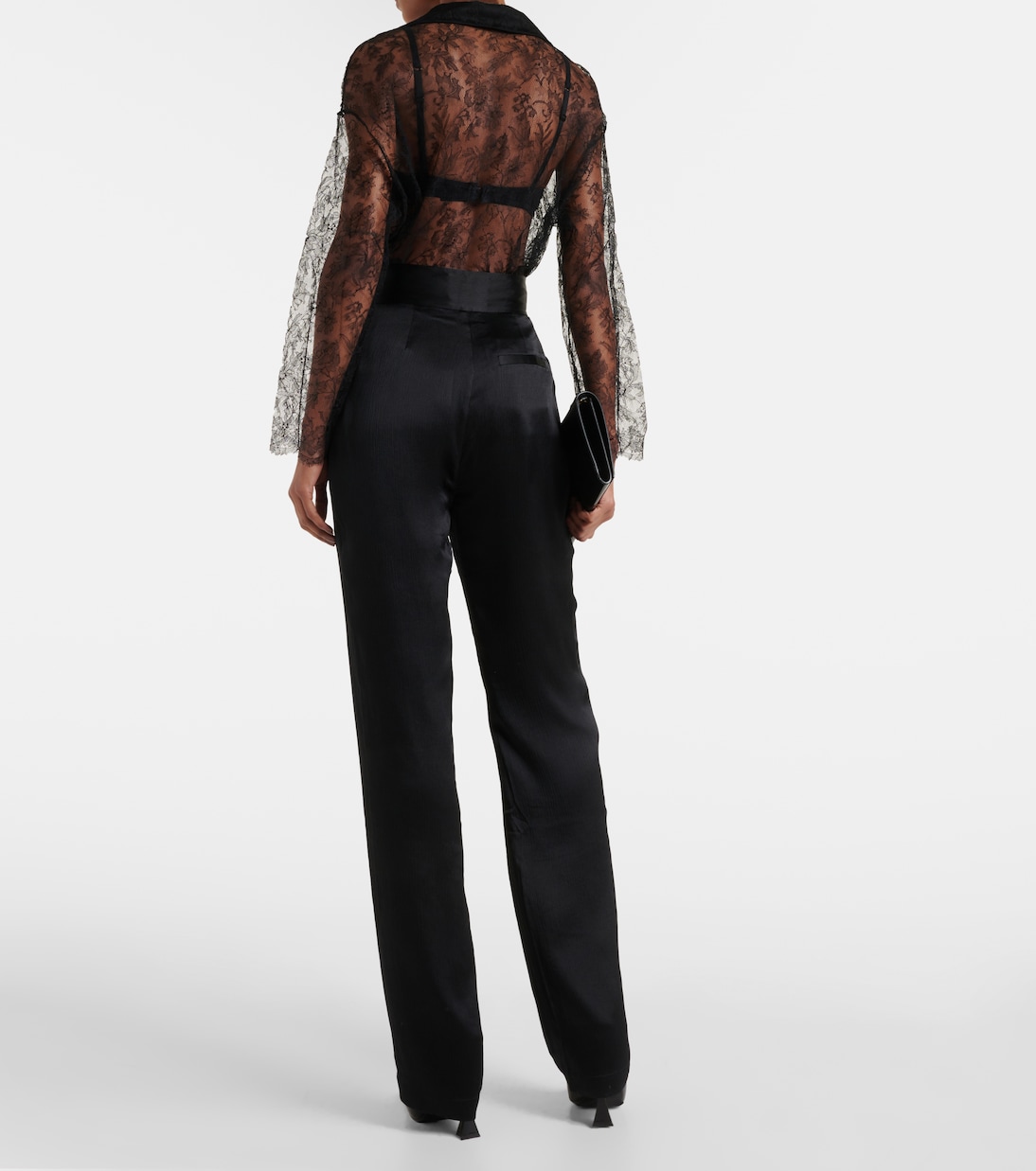 Gerade High-Rise-Hose Remi aus Seide | Tove