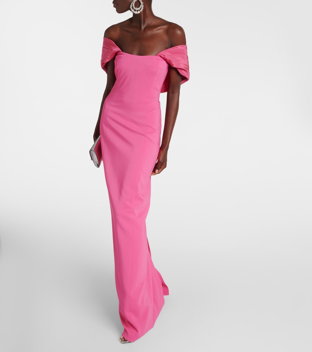 Robe longue à encolure bardot | Oscar de la Renta