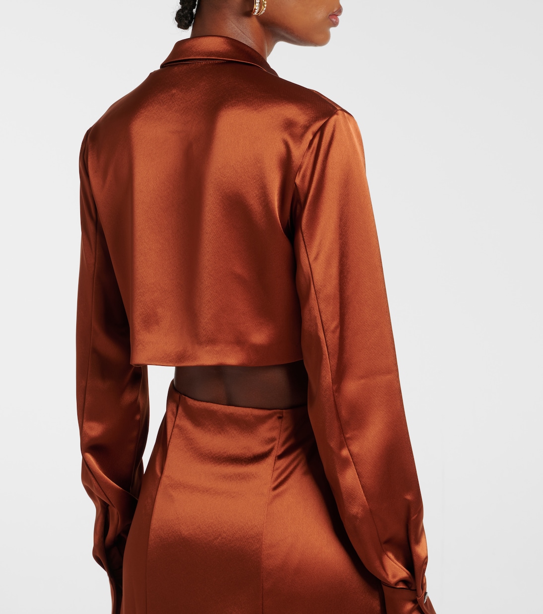 Hock gathered satin midi dress | Galvan