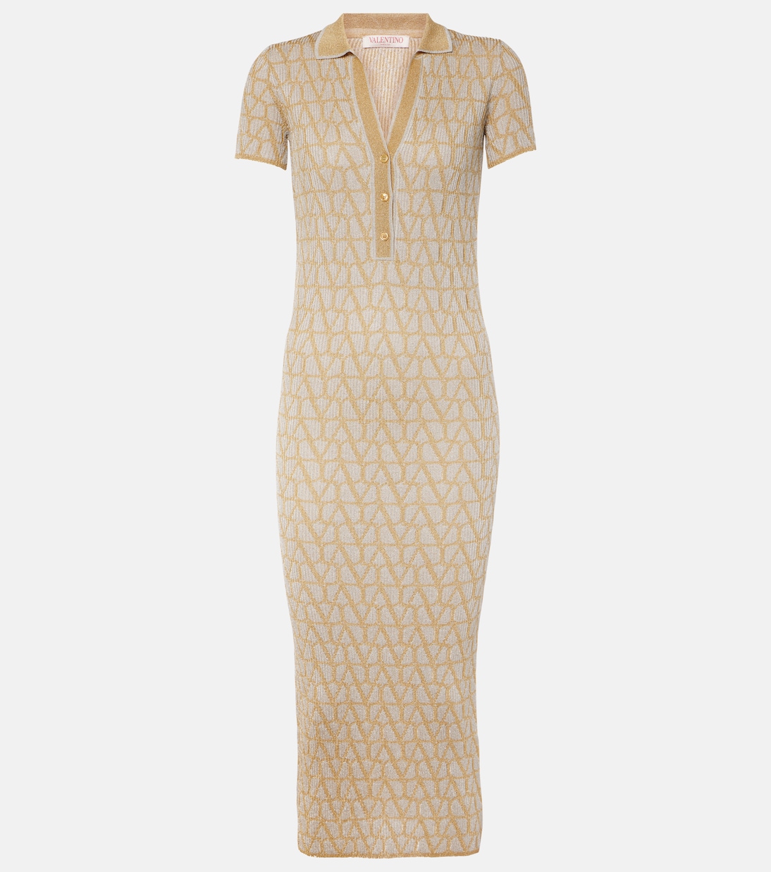 Toile Iconographe lamé jacquard midi dress | Valentino
