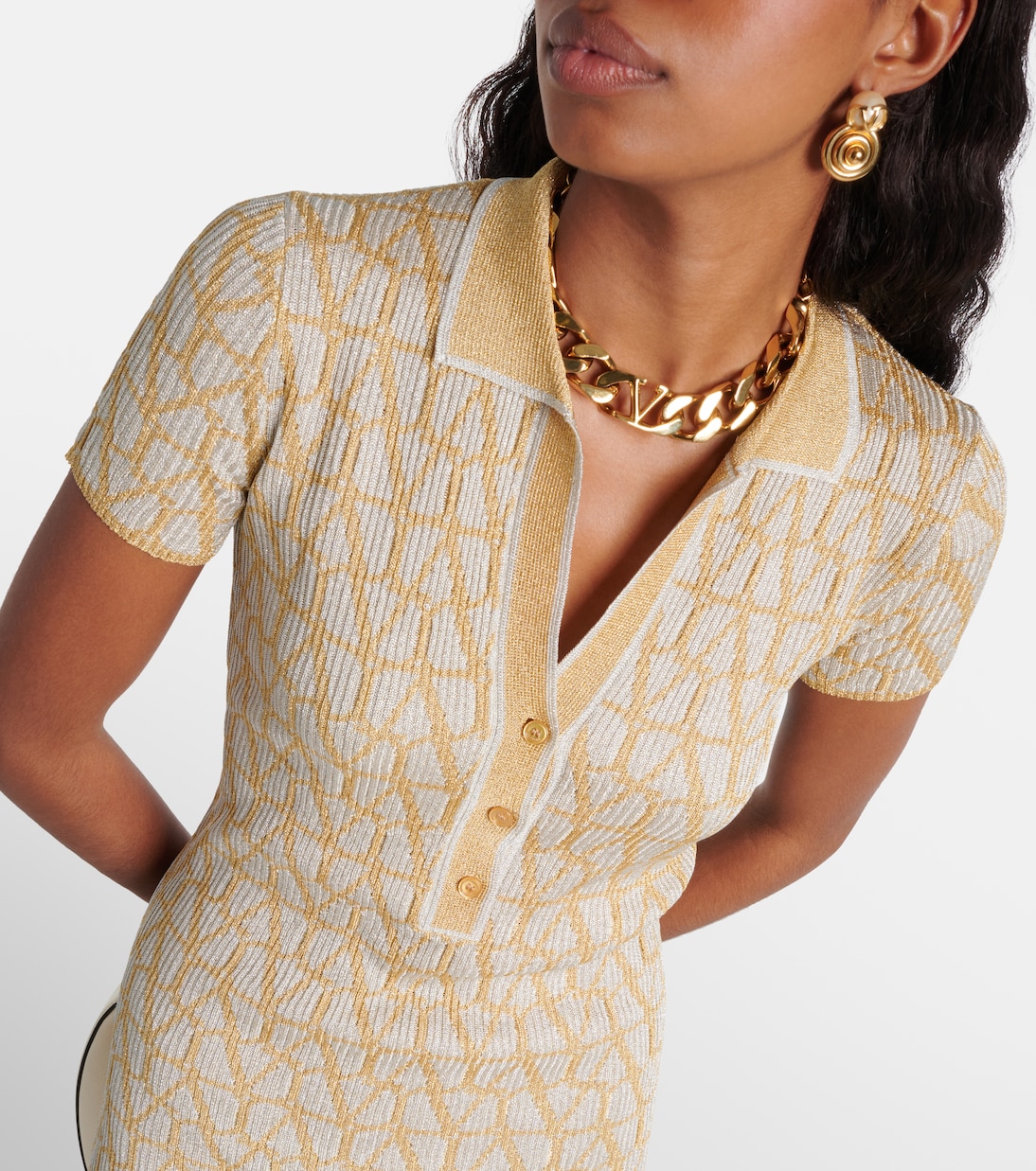 Toile Iconographe lamé jacquard midi dress | Valentino