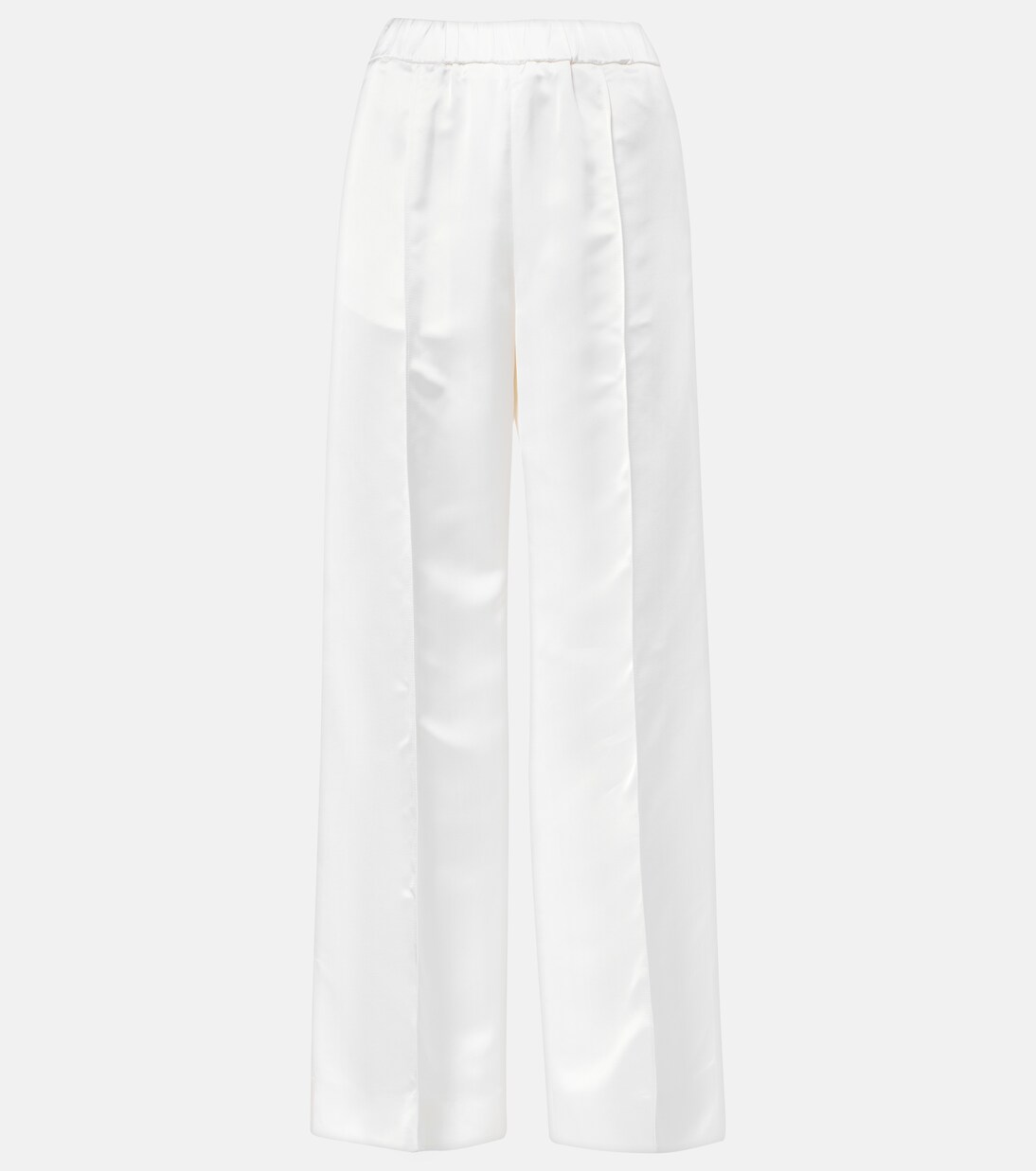 Weite High-Rise-Hose aus Satin | Jil Sander