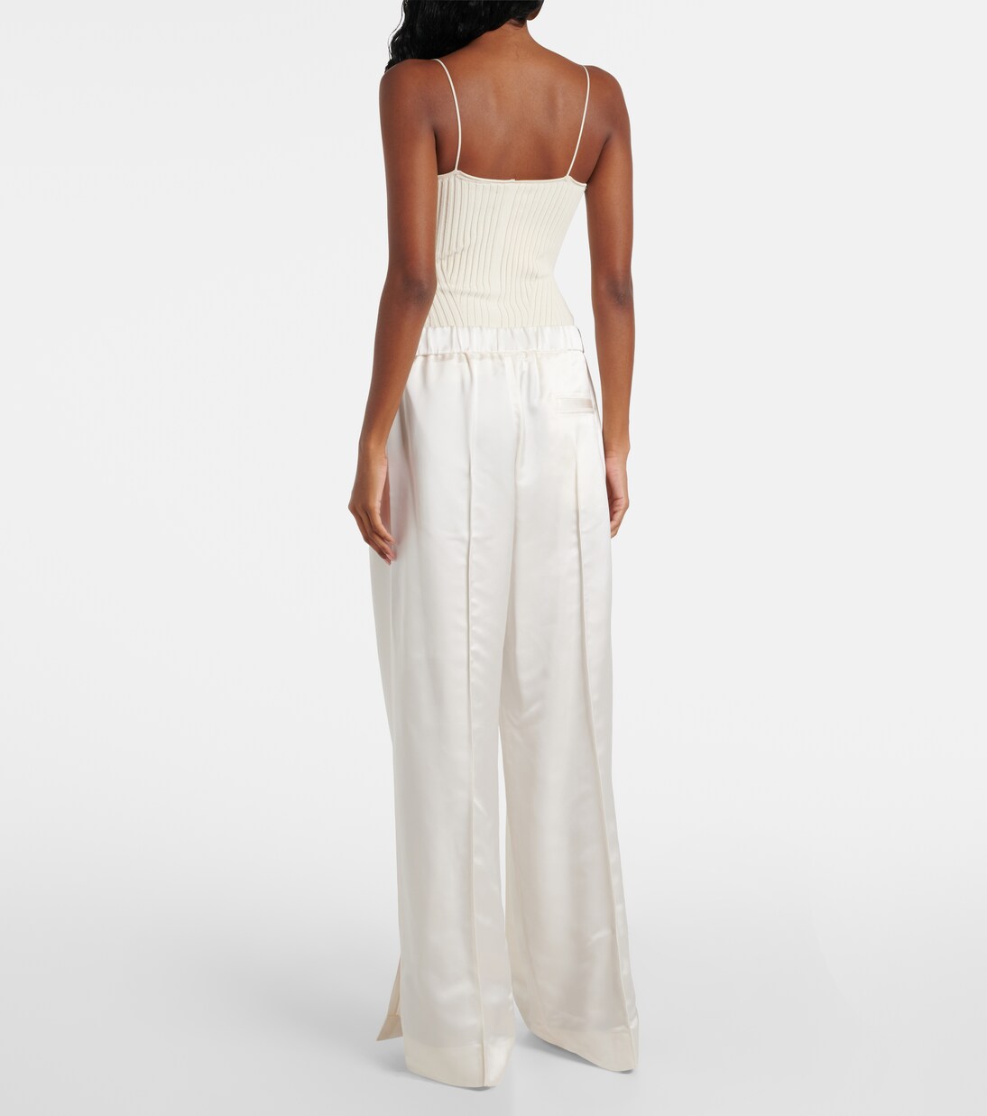 Weite High-Rise-Hose aus Satin | Jil Sander