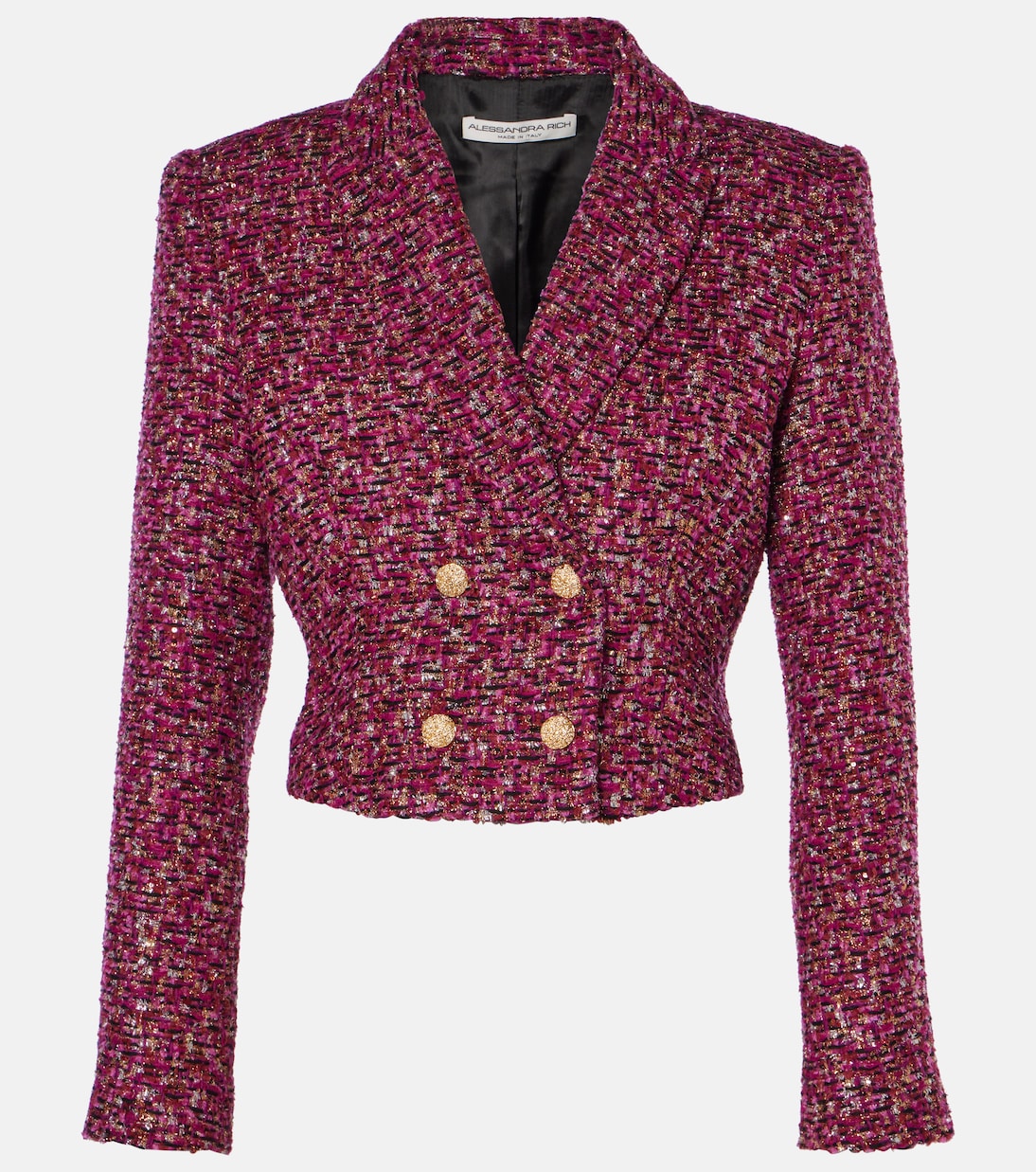 Sequined cropped tweed blazer | Alessandra Rich