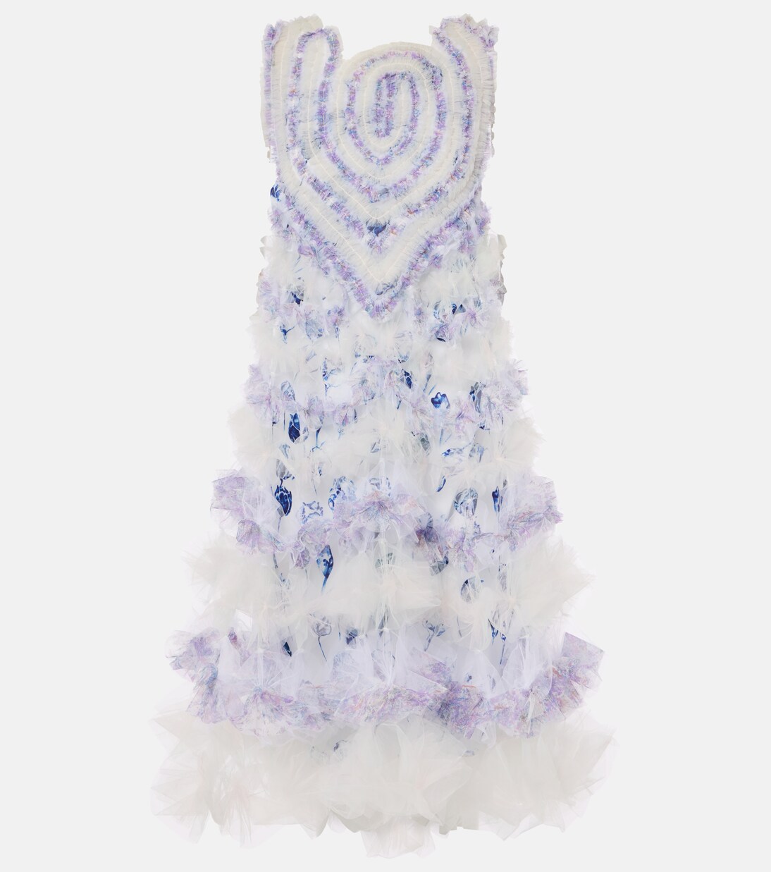 Robe midi en tulle à ornements | Susan Fang