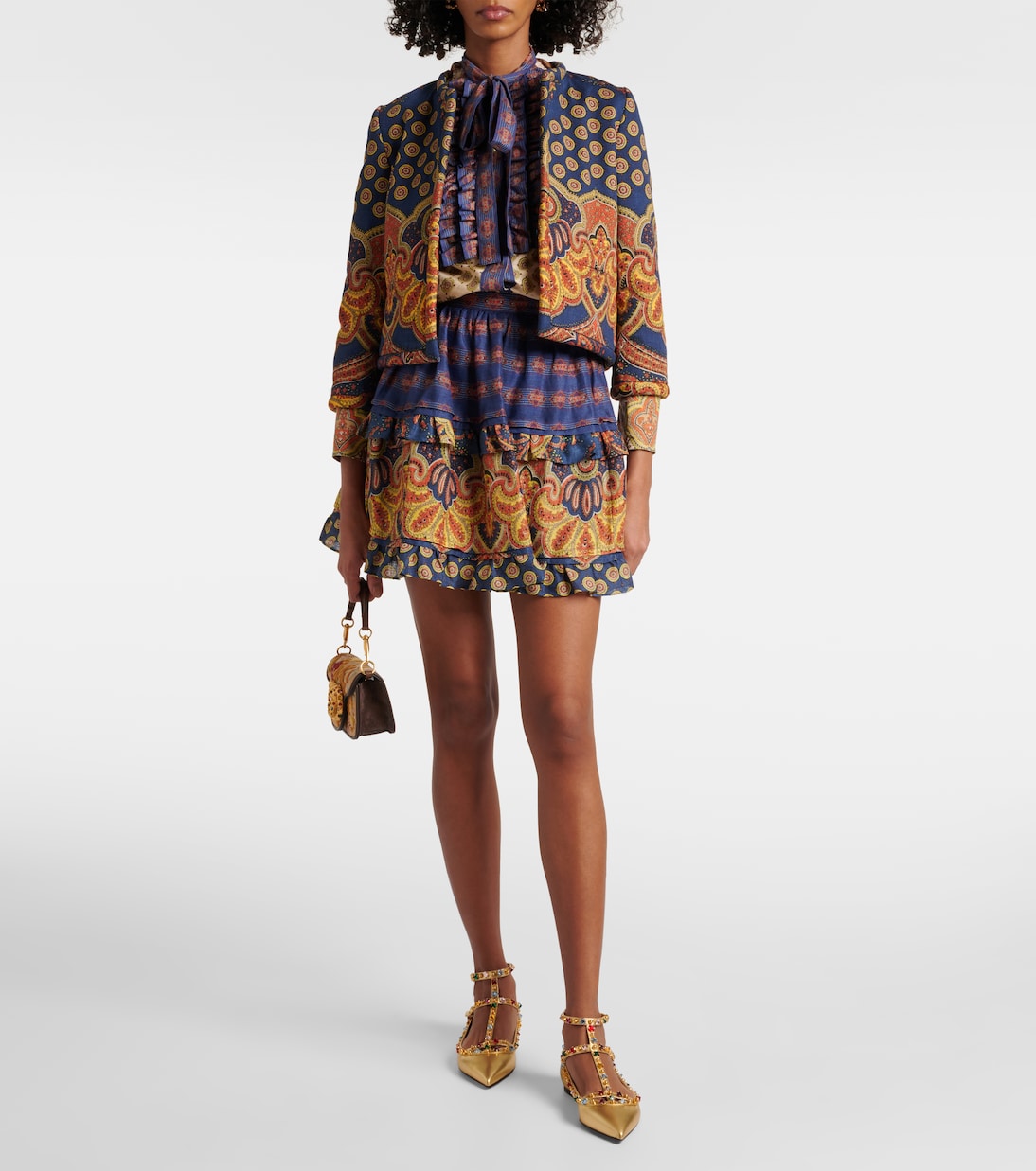 Bailarinas Rockstud de piel metalizada | Valentino Garavani