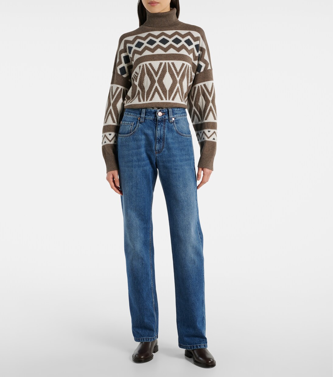 High-rise straight jeans | Brunello Cucinelli