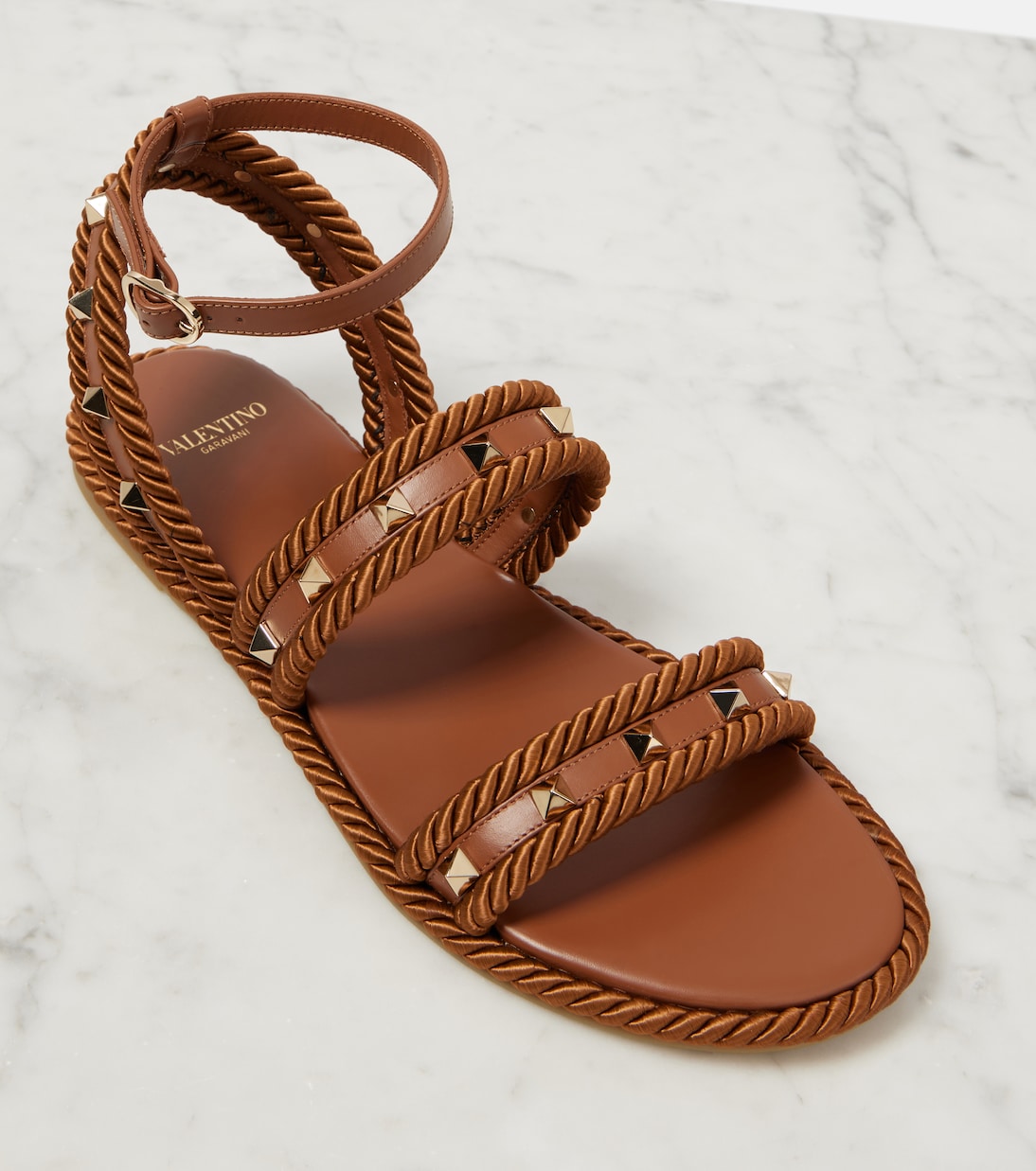 Sandalen Rockstud Torchon mit Leder | Valentino Garavani