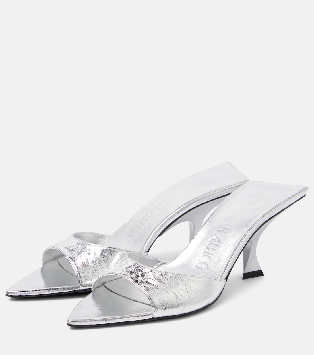 Pantoletten Bes 65 aus Metallic-Leder | The Attico