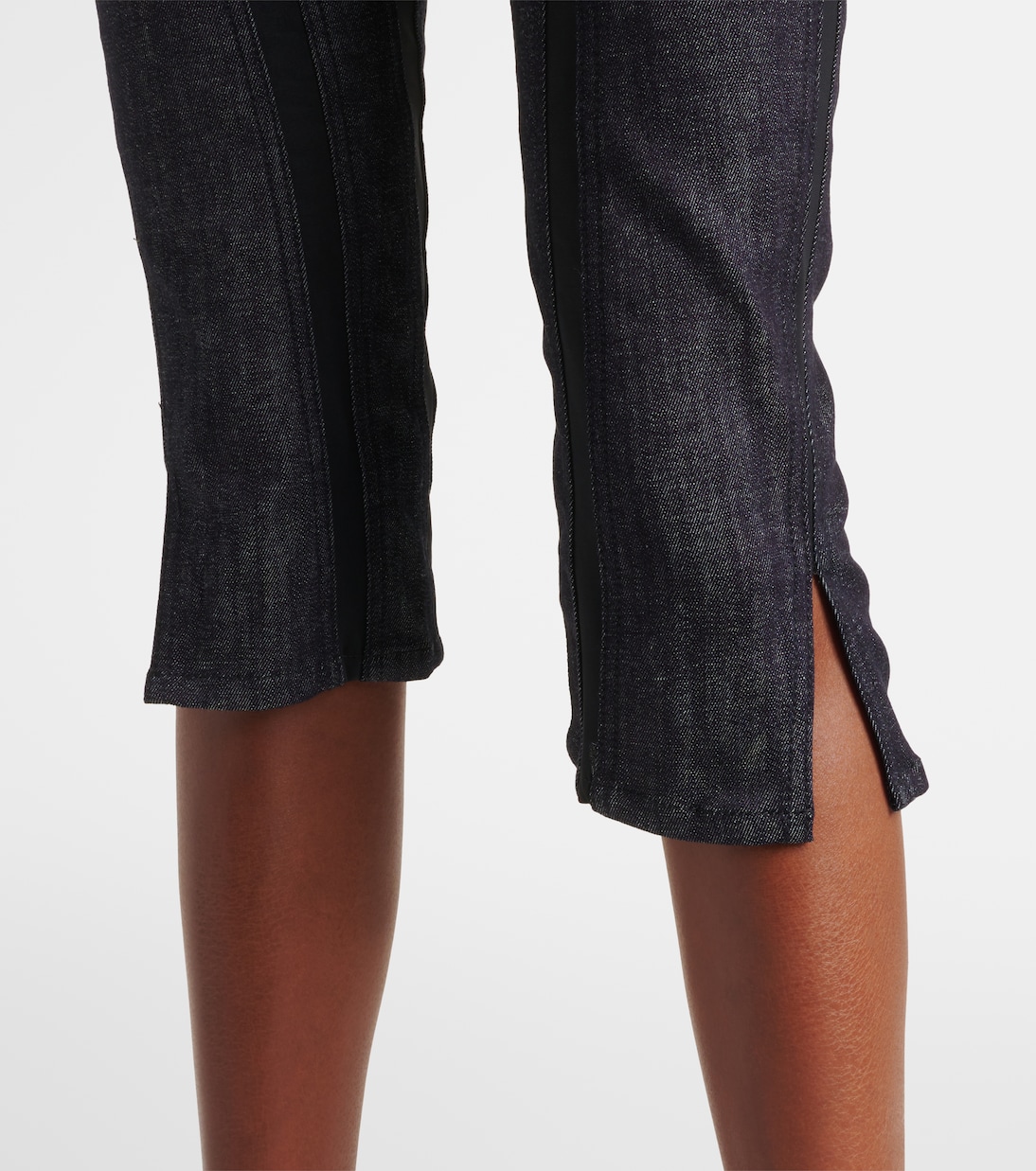 Caprihose aus Denim mit Mesh | Mugler
