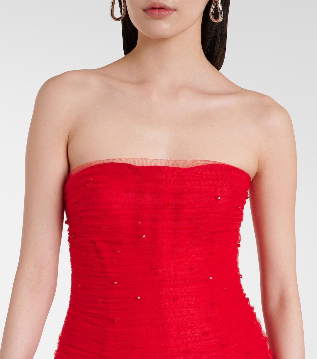 Verzierte Robe aus Tüll | Carolina Herrera