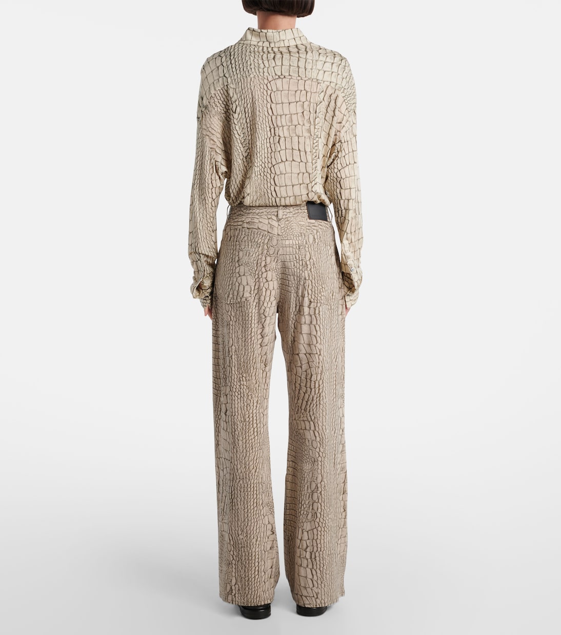 Bedruckte High-Rise-Hose aus Crêpe | Acne Studios