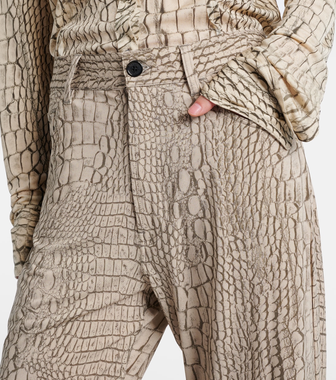 Bedruckte High-Rise-Hose aus Crêpe | Acne Studios