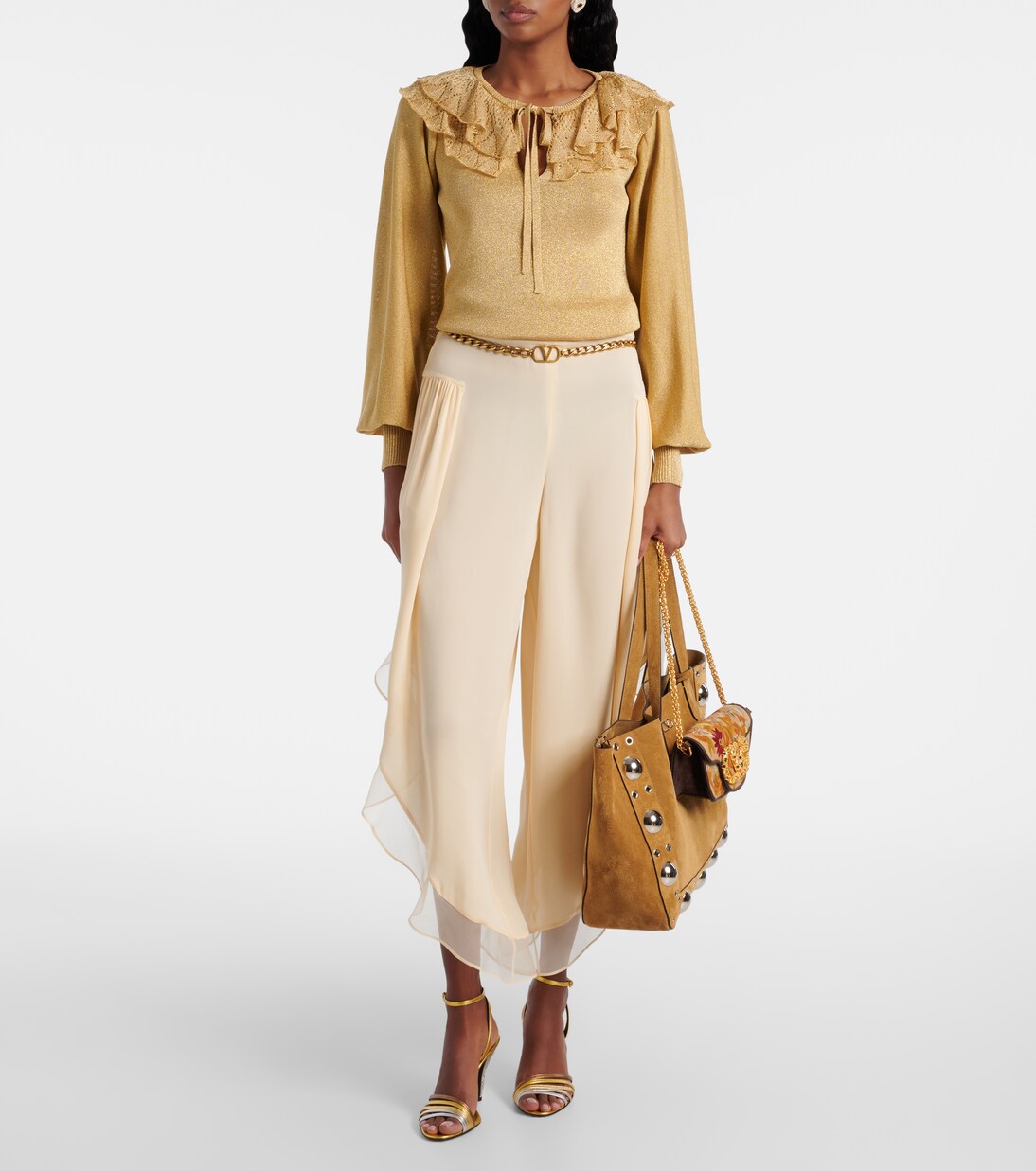 Ruffled lamé sweater | Valentino