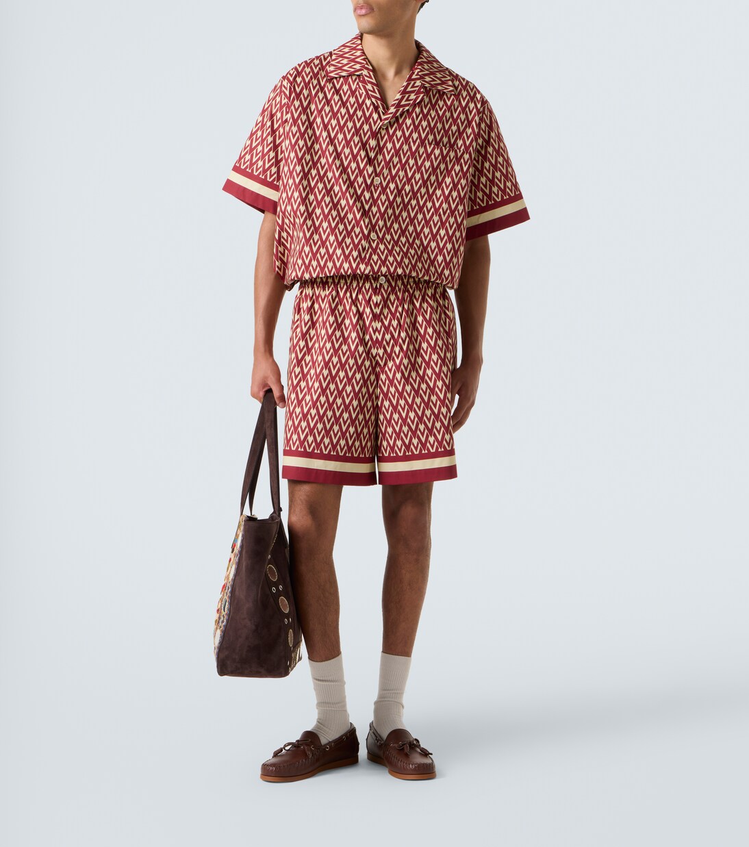 Toute La V cotton poplin Bermuda shorts | Valentino