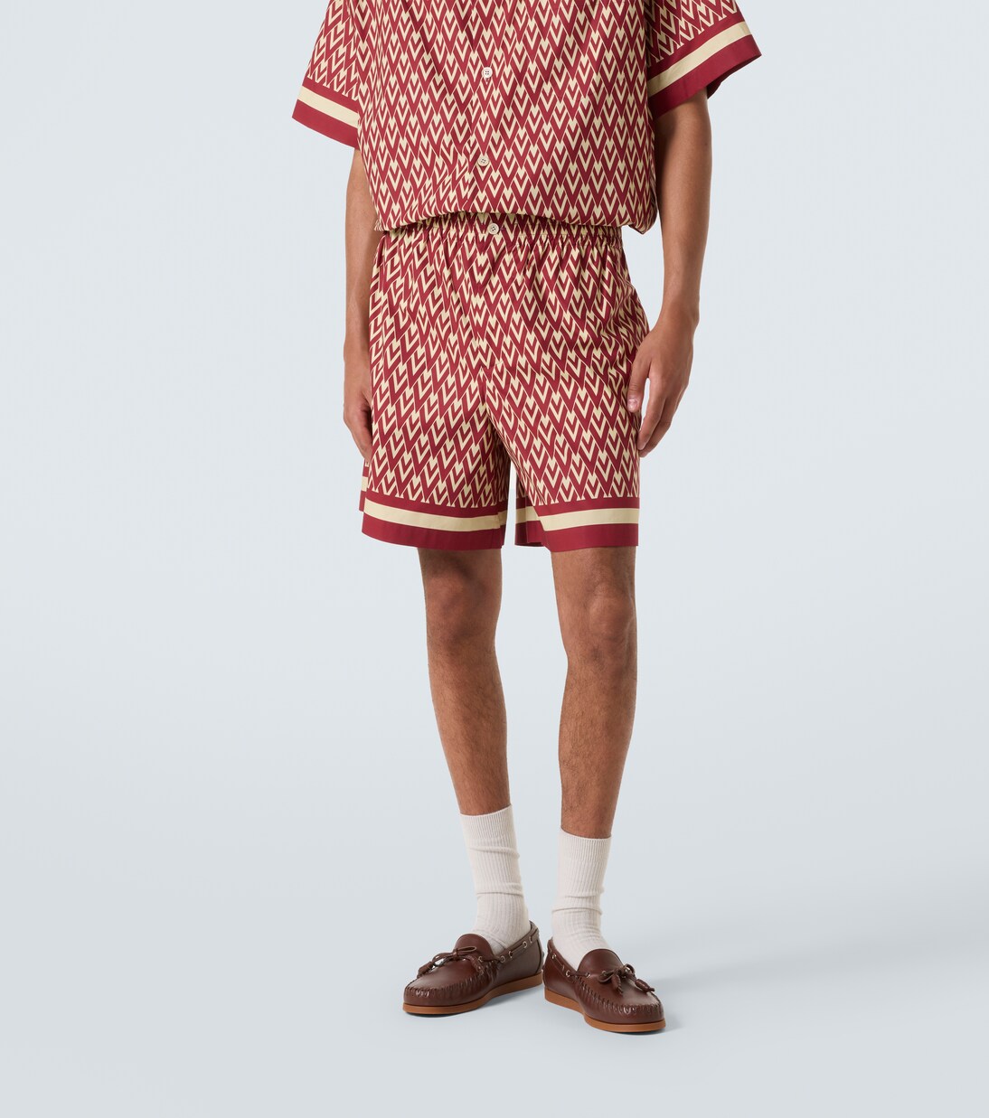 Toute La V cotton poplin Bermuda shorts | Valentino