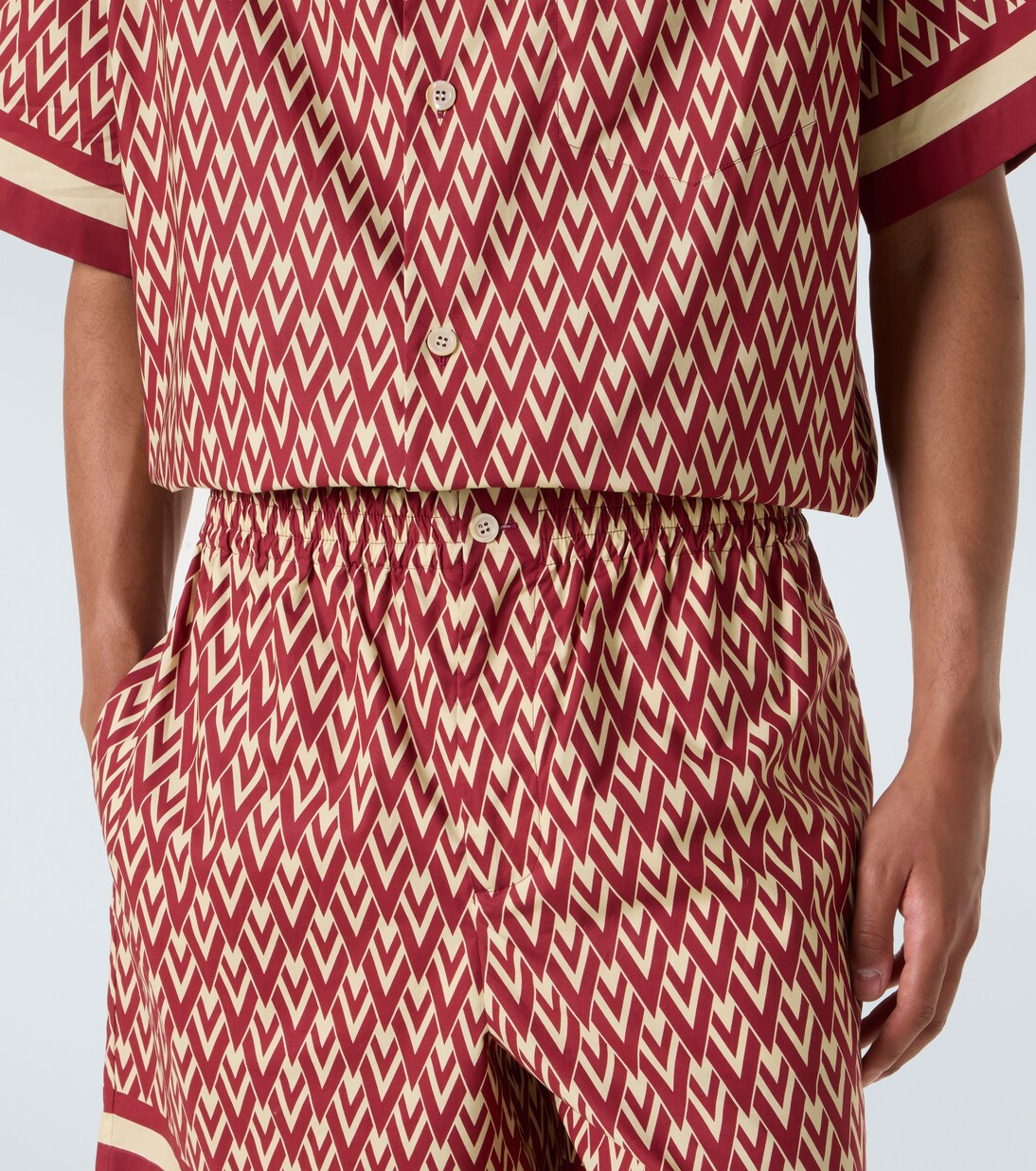 Toute La V cotton poplin Bermuda shorts | Valentino