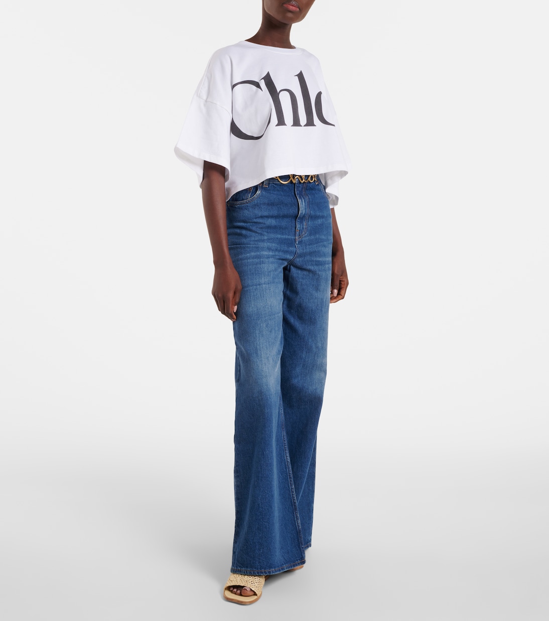 Soleil logo embroidered slides | Chloé