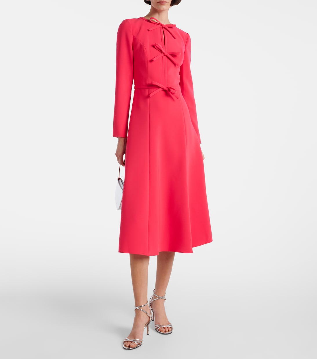 Bow-detail crêpe midi dress  | Carolina Herrera