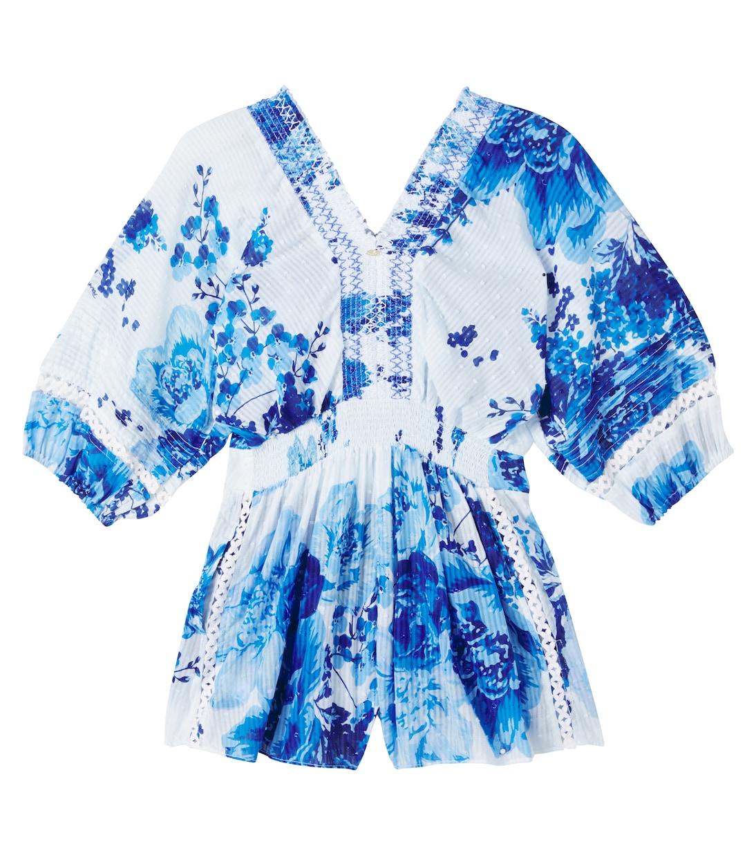 Floral cotton playsuit  | Poupette St Barth Kids