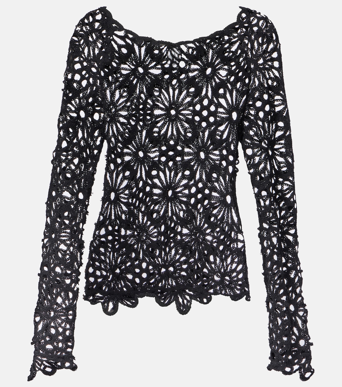 Off-Shoulder-Top aus Häkelstrick | Norma Kamali