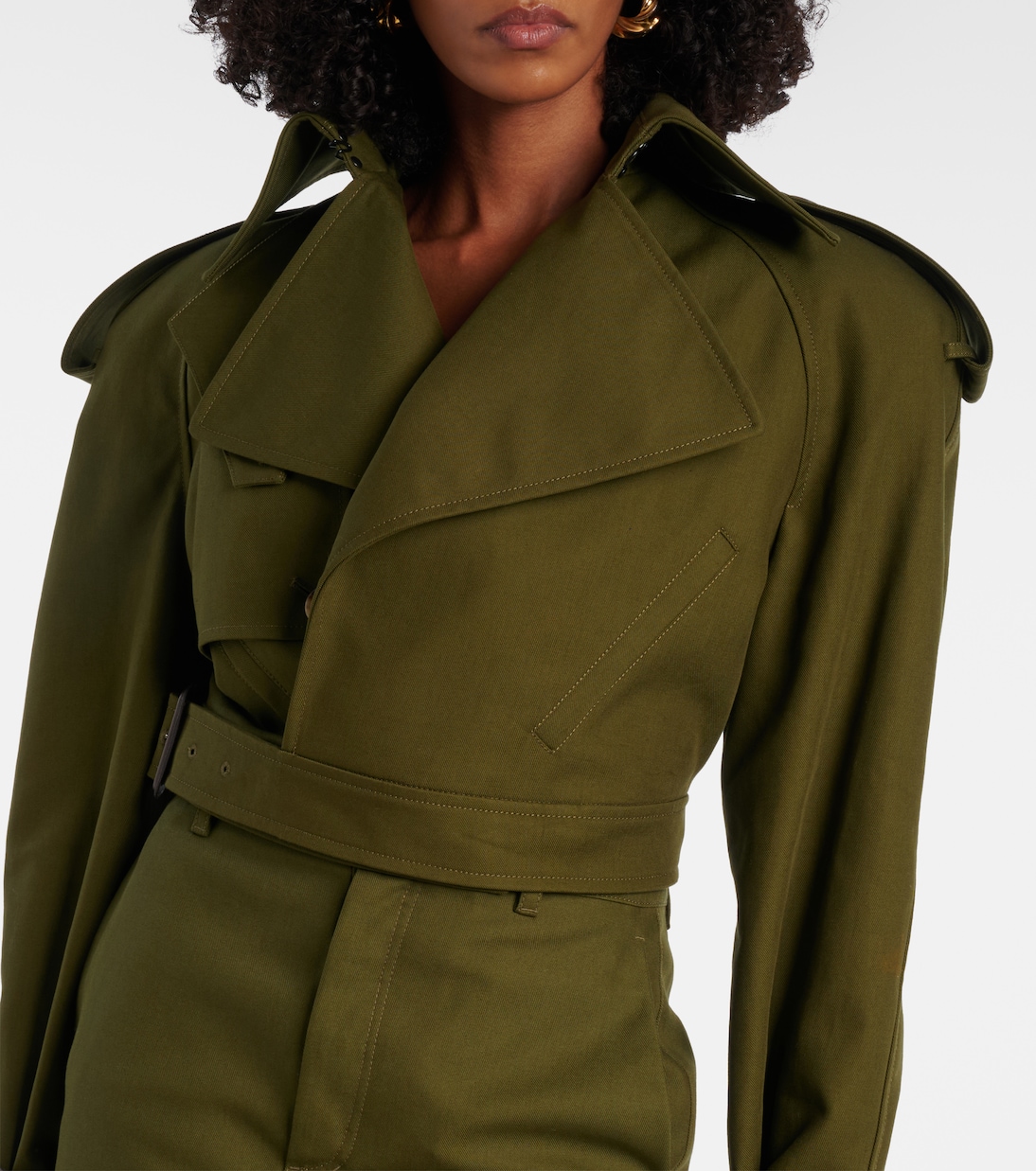 Trench cropped in twill di cotone | Wardrobe.NYC