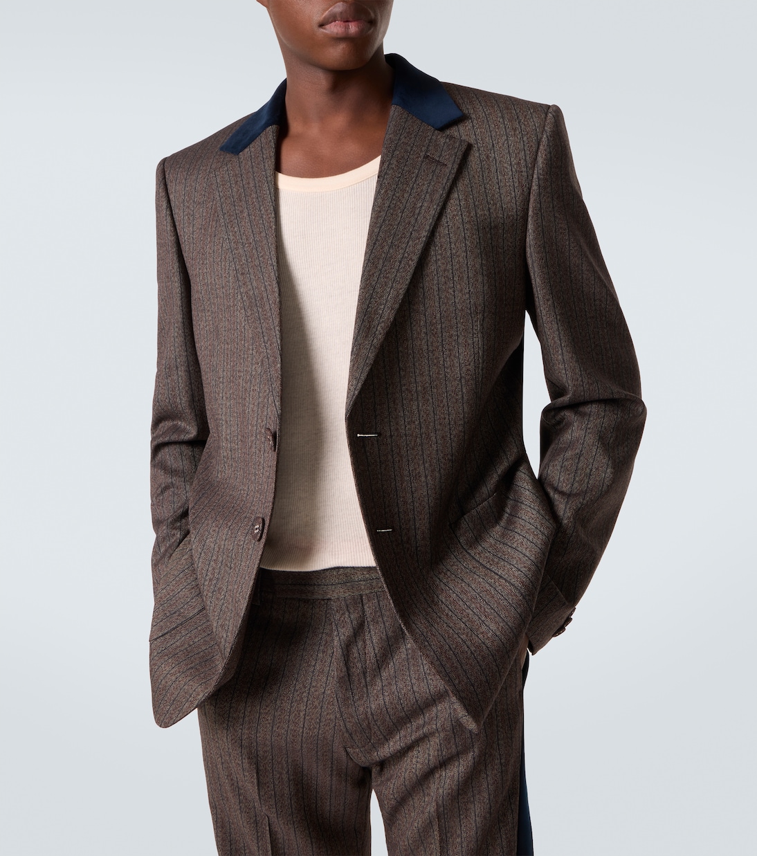 Alto pinstripe wool-blend blazer | Wales Bonner