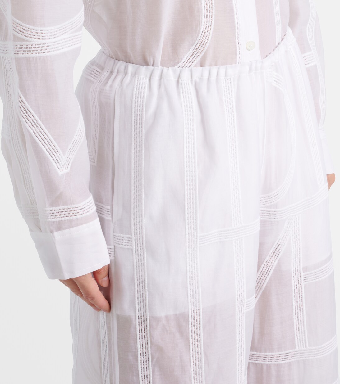 Pantaloni a gamba larga in voile di cotone e seta | Toteme