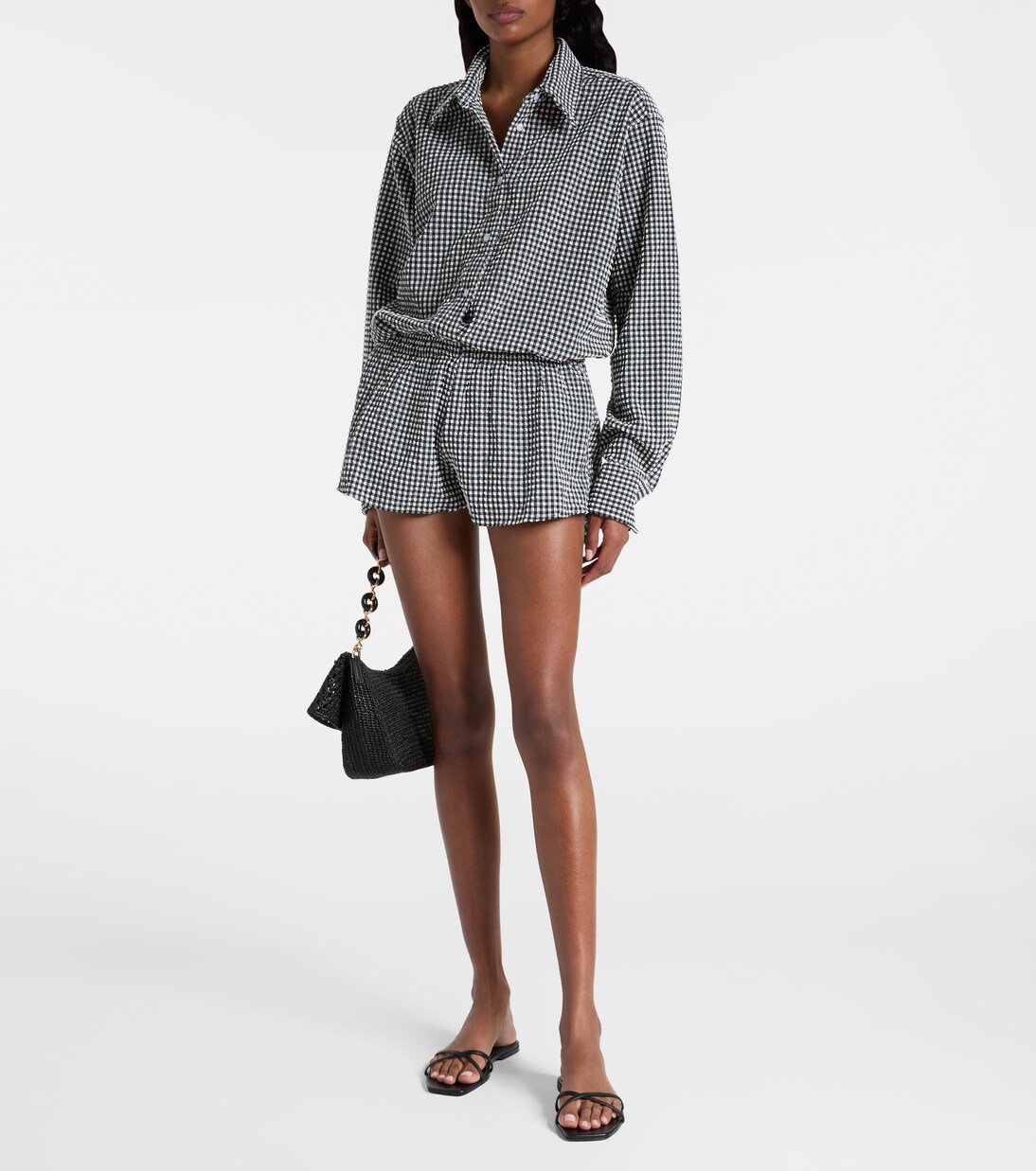 Gingham seersucker shorts | Hunza G