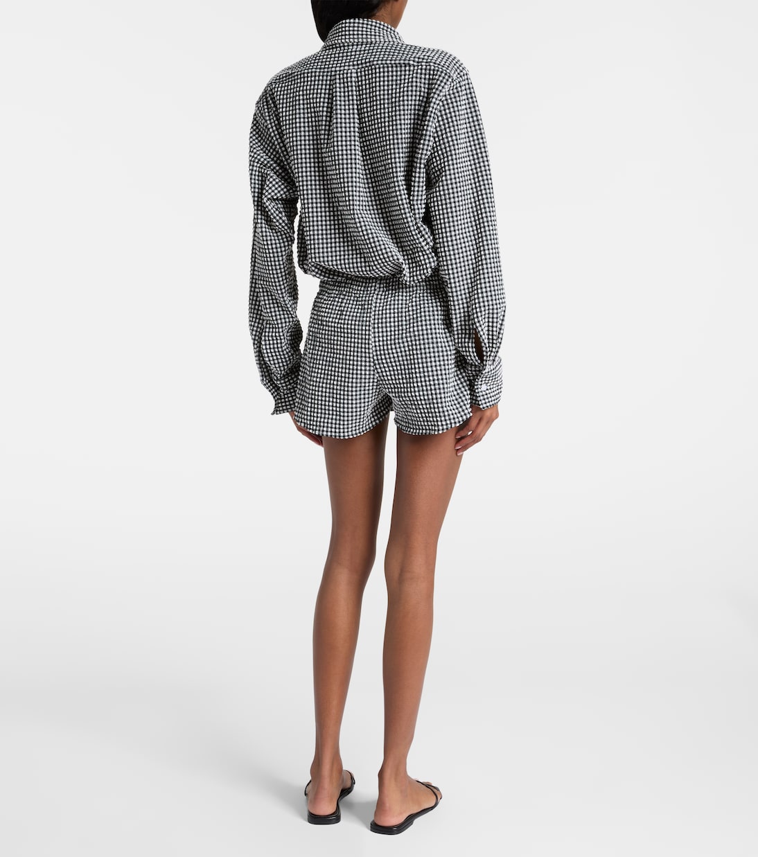 Gingham seersucker shorts | Hunza G