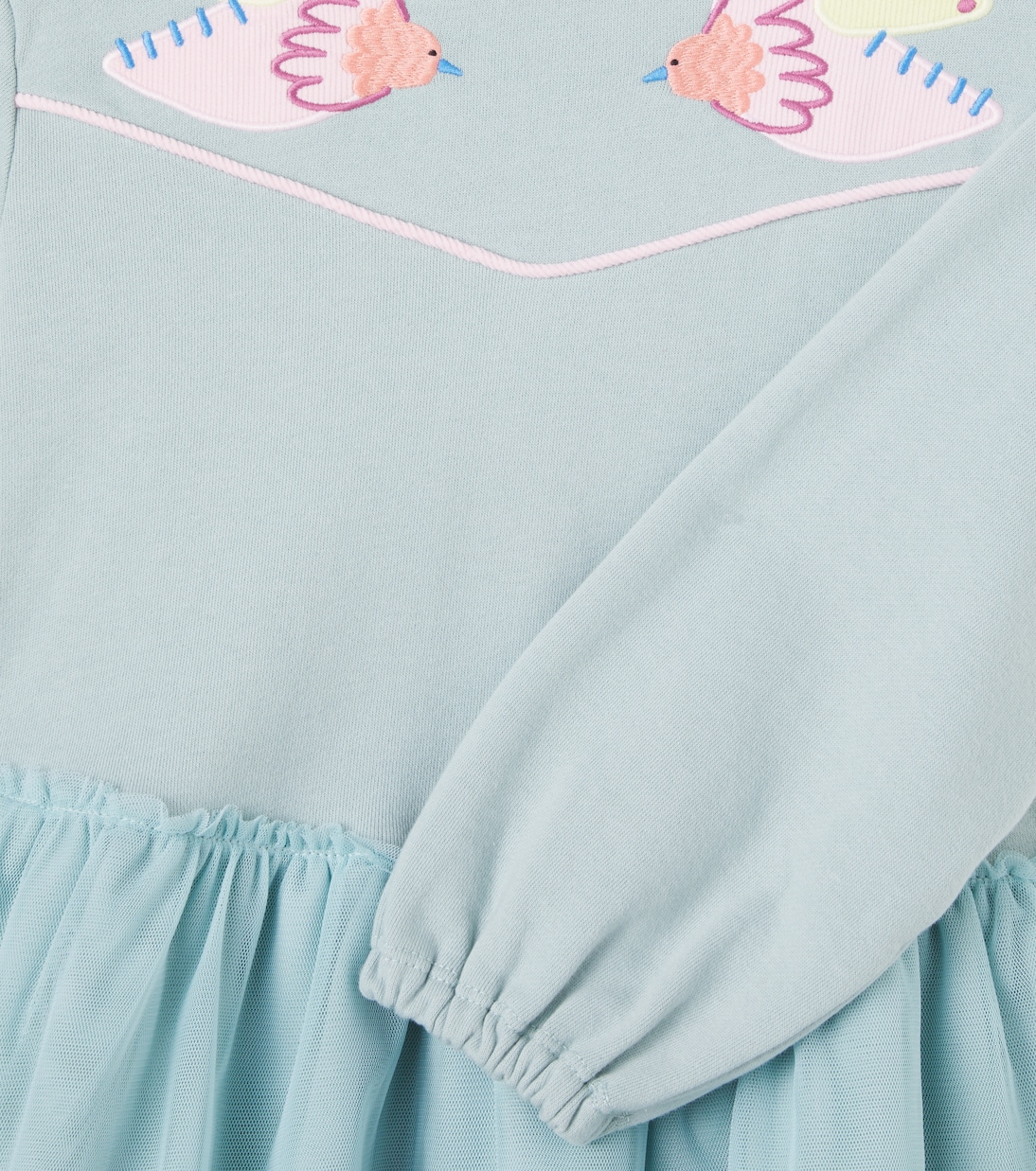 Embroidered cotton jersey and tulle dress | Stella McCartney Kids